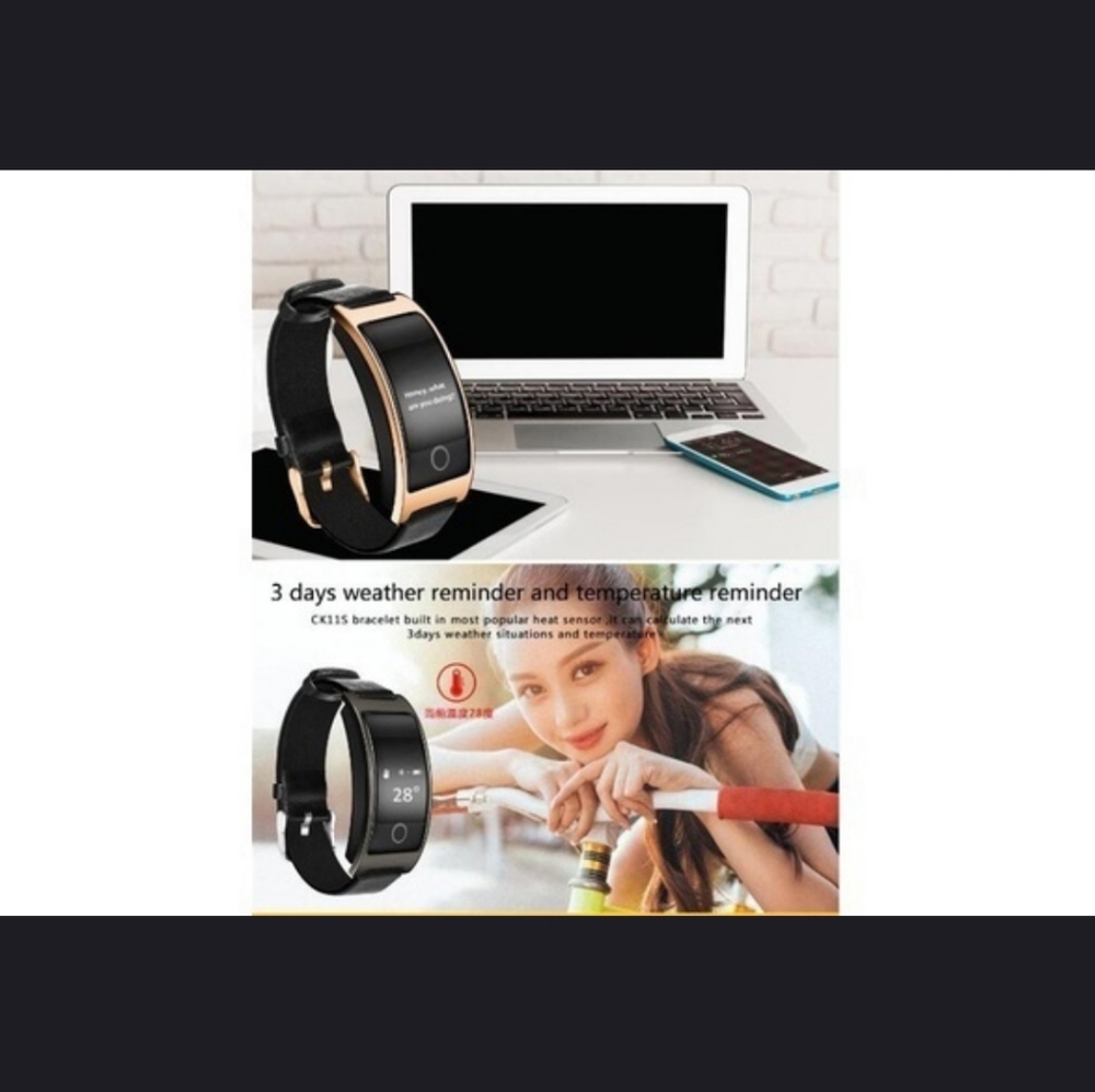 Smart watch leather watch bracelet fitness tracker - Picture 5 of 8